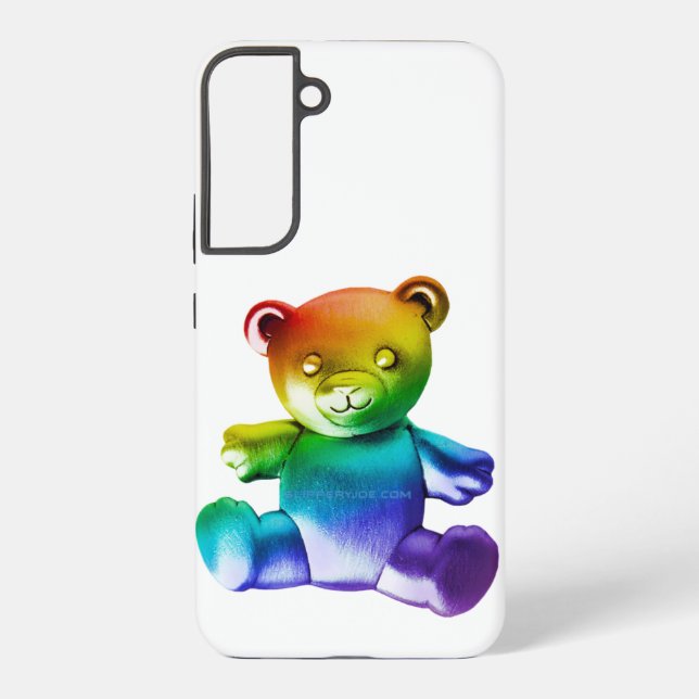 Coque Samsung Galaxy SlipperyL'ours en peluche brossé de Joe gra arc-en (Verso)