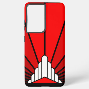 Coque Samsung Galaxy Soleil Art déco en rouge