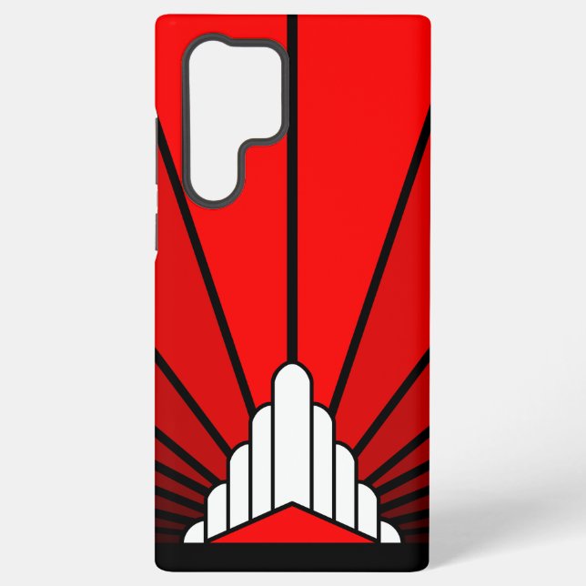 Coque Samsung Galaxy Soleil Art déco en rouge (Verso)