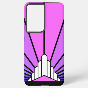 Coque Samsung Galaxy Soleil Art déco en violet & rose