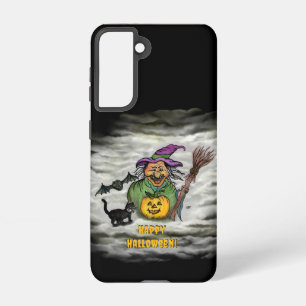 Coque Samsung Galaxy Sorcière, Chat, Chauve-souris et Citrouille, Bonne