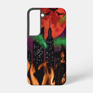 Coque Samsung Galaxy Sorcière de feu effrayant Cité sous la lune rouge