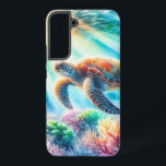 Coque Samsung Galaxy Sous la tortue de mer<br><div class="desc">serène</div>