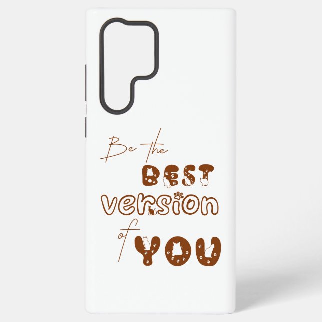 Coque Samsung Galaxy Soyez la meilleure version de vous-même, joli chat (Verso)