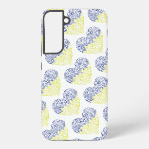 Coque Samsung Galaxy Spiralé méhandi cœur couleurs du drapeau ukrainien