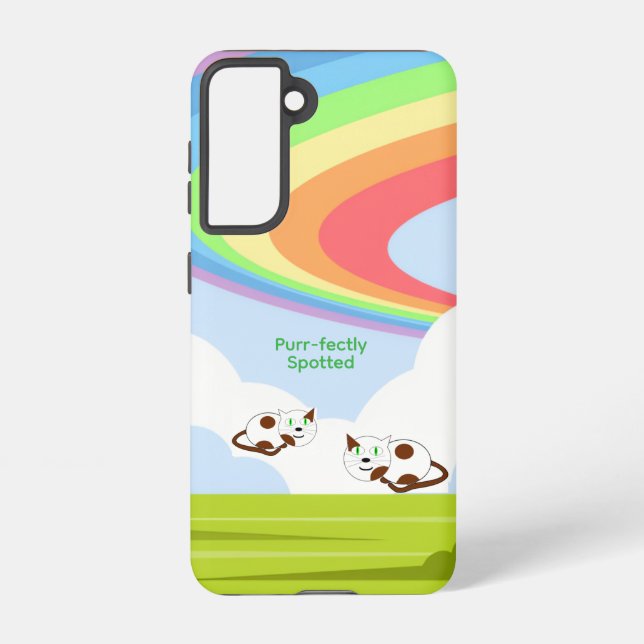 Coque Samsung Galaxy Spotted Cat with Rainbow Samsung Galaxy Case (Verso)