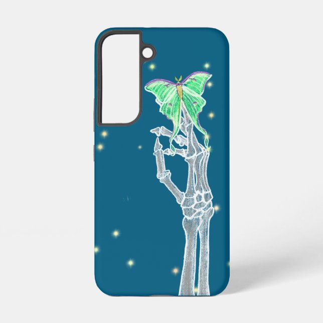 Coque Samsung Galaxy Squelette main avec Luna Moth (Verso)