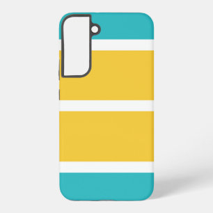 Coque Samsung Galaxy Stripes simples - Turquoise et jaune