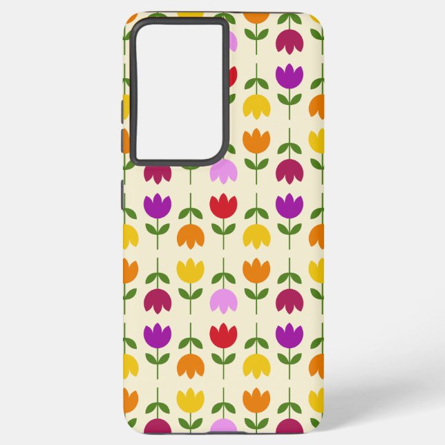 Coque Samsung Galaxy Style scandinave coloré sur Crm Flower Motif (Verso)