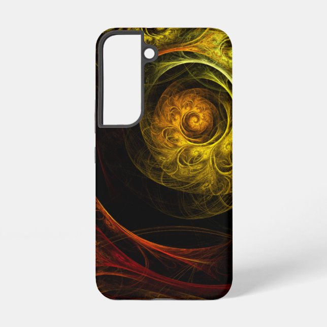Coque Samsung Galaxy Sunrise Floral Red Abstract Art (Verso)
