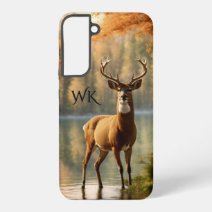Coque Samsung Galaxy Superbe cerf à douze points Monogramme Eaux d'auto