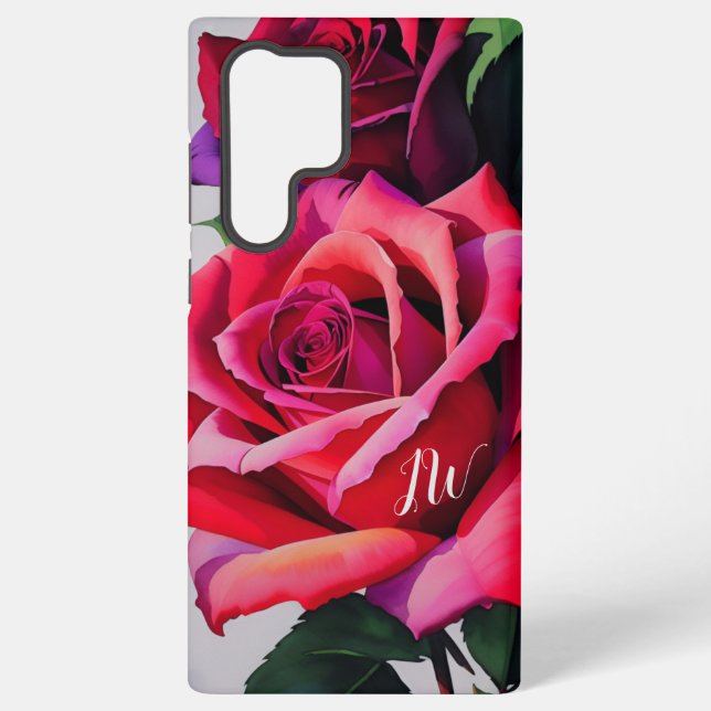 Coque Samsung Galaxy Superbes roses et texte personnalisé (Verso)