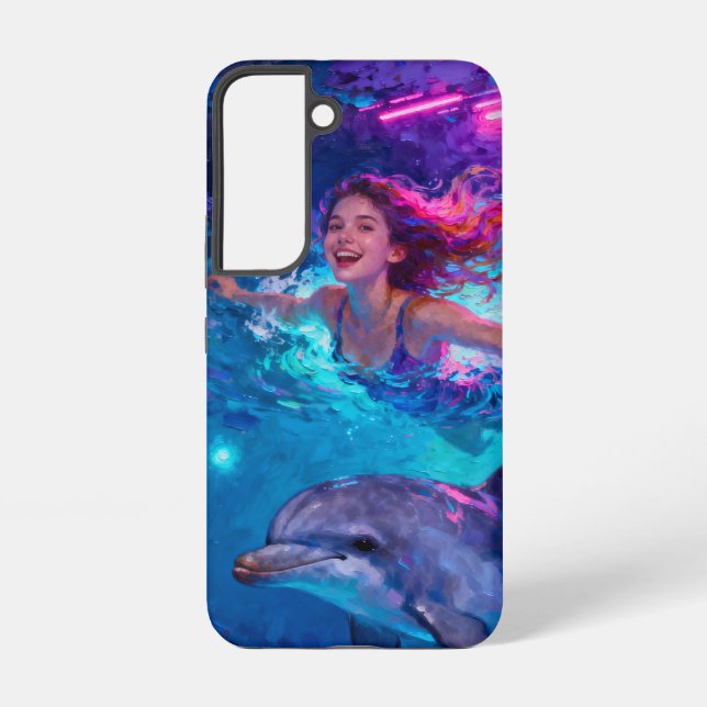 Coque Samsung Galaxy Swimming with a Dolphin (Verso)