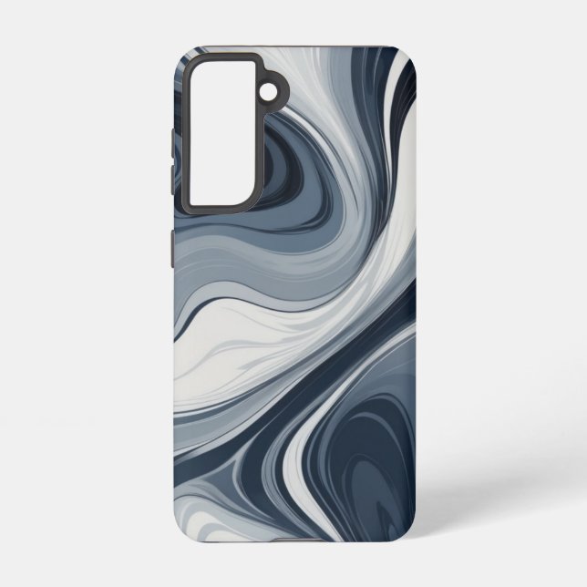 Coque Samsung Galaxy Swirls of white milk in dark blue (Verso)