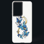 Coque Samsung Galaxy Symbol Infinity of Blue Morpho Butterflies<br><div class="desc">Symbol infinity of gold,  decorated with realistic blue butterflies morpho on a white background. Design with butterflies. Morpho. Design with blue butterflies morpho.</div>
