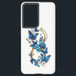 Coque Samsung Galaxy Symbol Infinity of Blue Morpho Butterflies<br><div class="desc">Symbol infinity of gold,  decorated with realistic blue butterflies morpho on a white background. Design with butterflies. Morpho. Design with blue butterflies morpho.</div>