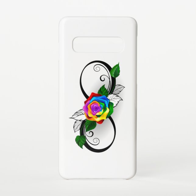Coque Samsung Galaxy Symbole d'infini avec Rose arc-en-ciel (Dos)