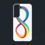 Coque Samsung Galaxy Symbole d'infinité arc-en-ciel stratifié<br><div class="desc">Symbole lumineux de l'infini à partir de couches plastiques de couleurs saturées rouge,  jaune,  vert,  turquoise,  bleu et violet sur l'arrière - plan blanc.</div>