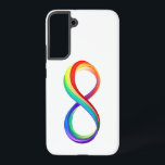 Coque Samsung Galaxy Symbole d'infinité arc-en-ciel stratifié<br><div class="desc">Symbole lumineux de l'infini à partir de couches plastiques de couleurs saturées rouge,  jaune,  vert,  turquoise,  bleu et violet sur l'arrière - plan blanc.</div>