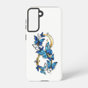 Coque Samsung Galaxy Symbole infini de papillons Morpho bleus