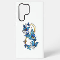Symbole infini de papillons Morpho bleus