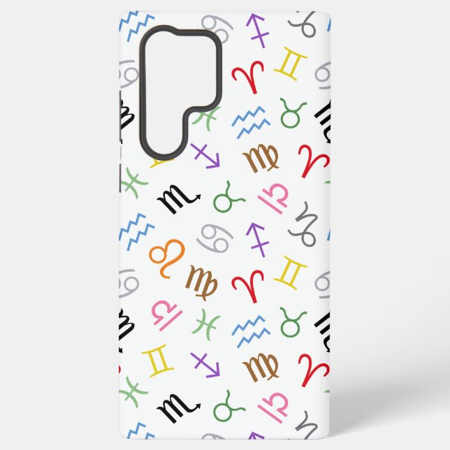 Coque Samsung Galaxy Symboles des signes d'astrologie Couleur Motif+Bla (Verso)