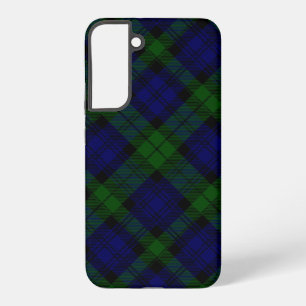 Coque Samsung Galaxy Tartan Black Watch bleu vert carreaux