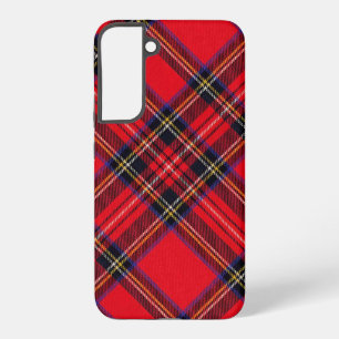 Coque Samsung Galaxy tartan Royal Stewart rouge carreaux noirs