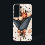 Coque Samsung Galaxy Tempête maîtrisée<br><div class="desc">Un arrangement floral sombre avec des nuages orangés et gris.</div>