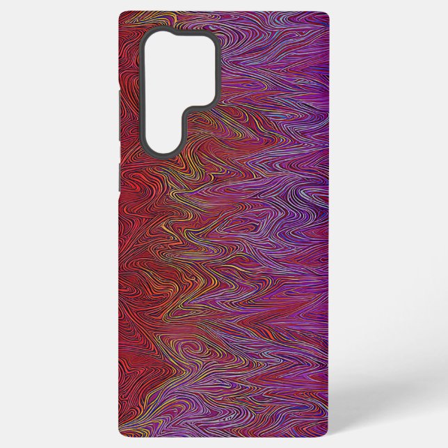 Coque Samsung Galaxy "Tempête neuronale" Abstrait Rouge Violet (Verso)