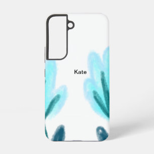 Coque Samsung Galaxy Texte de nom ajouté à l'aquarelle florale violet b
