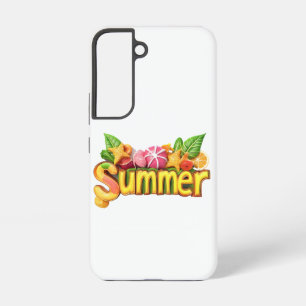 Coque Samsung Galaxy Texte d'été 3D - Texte d'été coloré avec des fruit