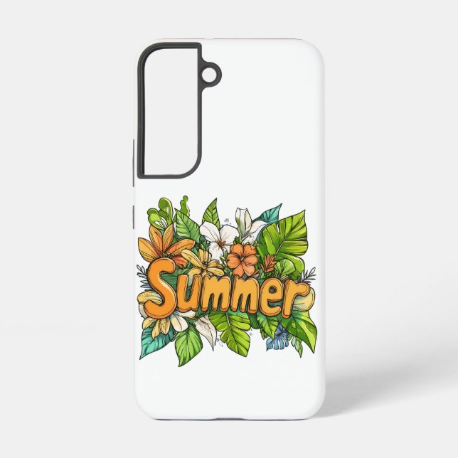Coque Samsung Galaxy Texte d'été - Design floral d'été (Verso)