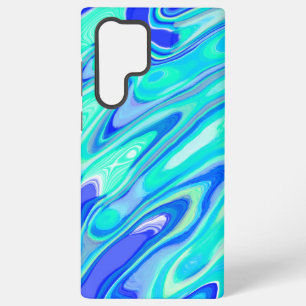 Coque Samsung Galaxy Texture Abstraite en marbre bleu turquoise