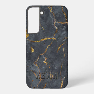 Coque Samsung Galaxy Texture de marbre de luxe noir et or
