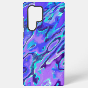 Coque Samsung Galaxy Texture de marbre néon violet peinture liquide abs