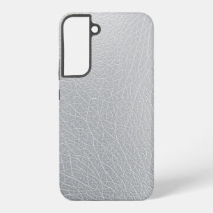 Coque Samsung Galaxy Texture de rexine argentée, création artistique nu