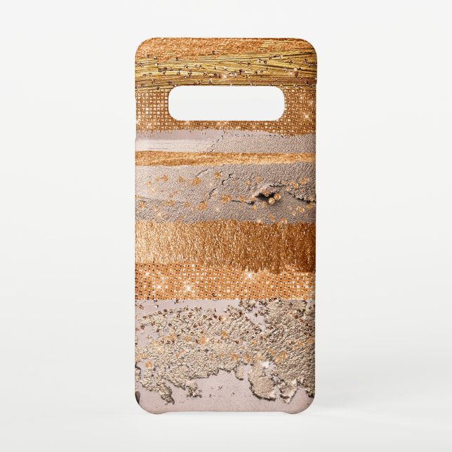 Coque Samsung Galaxy Texture glamour de Copper Gold Strokes (Dos)