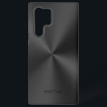 Coque Samsung Galaxy Texture métallique noire - Acier inoxydable<br><div class="desc">Image simple et brillante d'une texture métallique,  look acier inoxydable. monogramme de texte noir personnalisable. Design monochromatique élégant.</div>