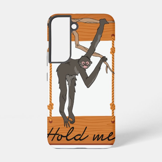Coque Samsung Galaxy "Tiens-Moi" Mignon Singe Araignée Suspendu à une B (Verso)