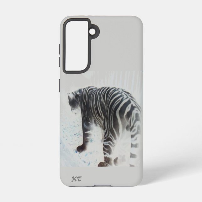 Coque Samsung Galaxy Tigre blanc animal sauvage (Verso)