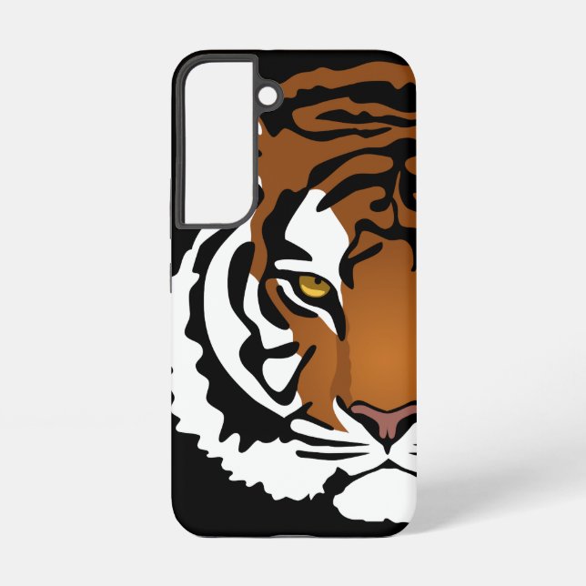 Coque Samsung Galaxy Tigre, chat sauvage sur noir (Verso)