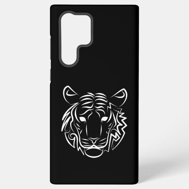 Coque Samsung Galaxy Tigre tribal noir et blanc (Verso)