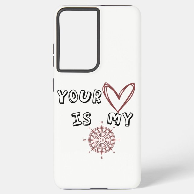 Coque Samsung Galaxy Ton coeur est mon boussole (Verso)