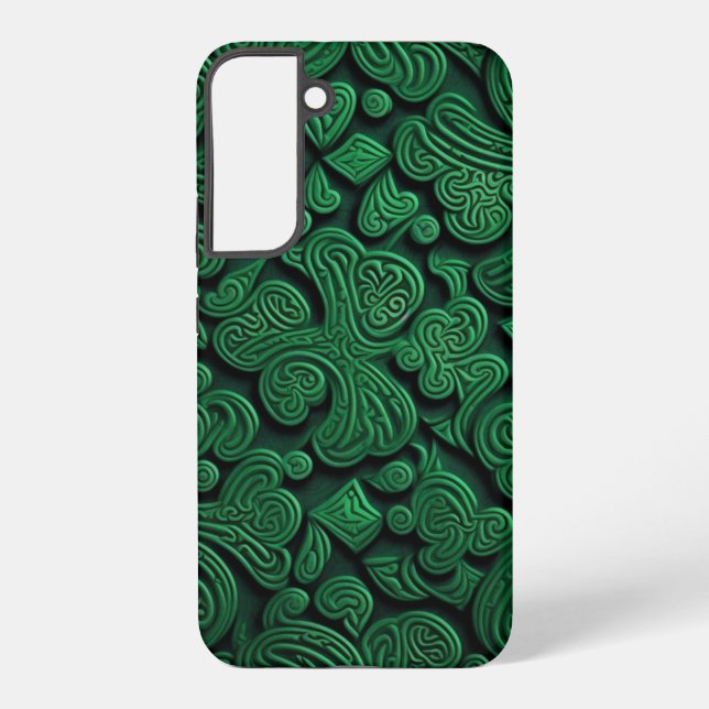 COQUE SAMSUNG GALAXY TONS DE SHAMROCKS CELTIQUES IRLANDAIS VERTS (Verso)