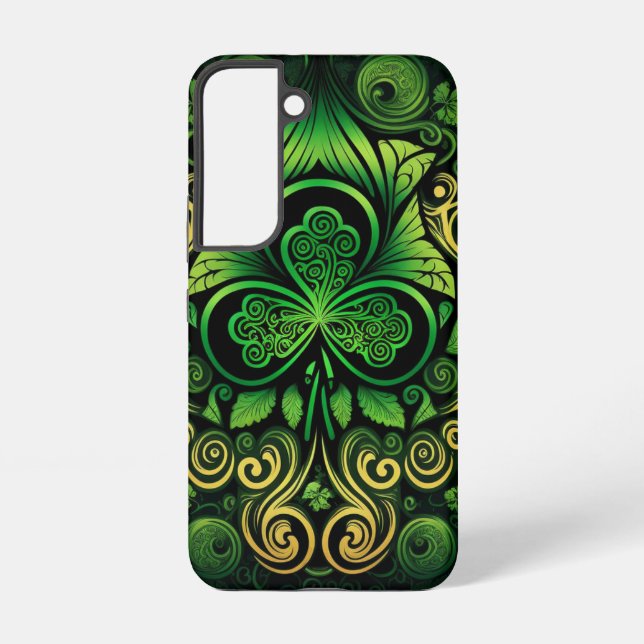 COQUE SAMSUNG GALAXY TONS DE SHAMROCKS CELTIQUES IRLANDAIS VERTS (Verso)