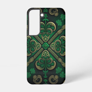 COQUE SAMSUNG GALAXY TONS DE SHAMROCKS CELTIQUES IRLANDAIS VERTS