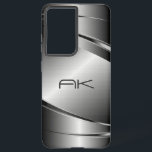 Coque Samsung Galaxy Tons Gris Acier Inoxydable Metalli Look- Monogramm<br><div class="desc">Image d'un look d'acier inoxydable métallique aux tons gris,  texture métallique. monogramme personnalisé et optionnel. Le design est disponible sur d'autres produits et peut être demandé sur n'importe quel produit que nous offrons à Zazzle.</div>