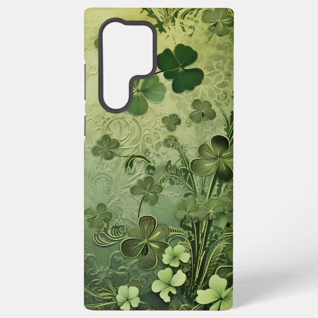 COQUE SAMSUNG GALAXY TONS VERT ORNÉ DE LACE IRLANDAISE (Verso)