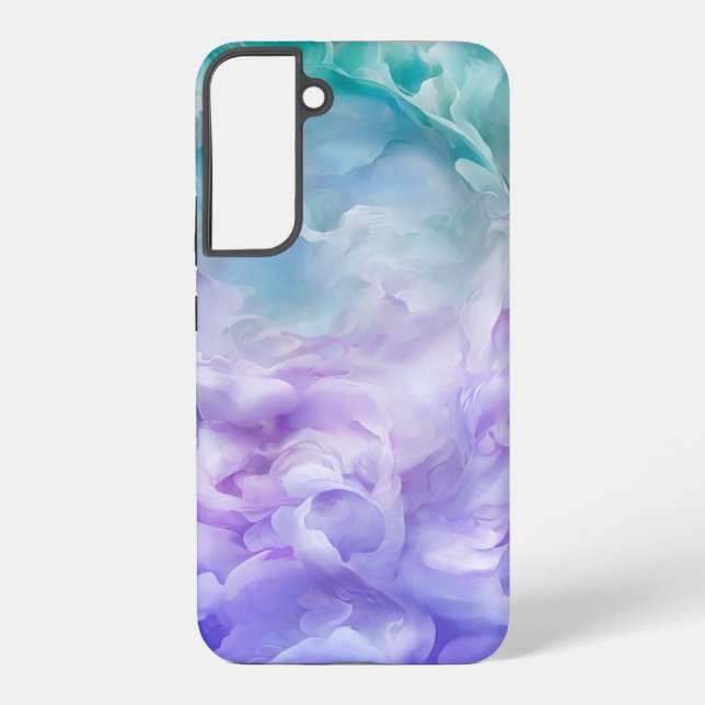 Coque Samsung Galaxy Tourbillon de nuage bleu et violet (Verso)